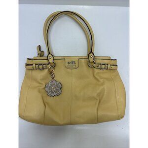 Coach Madison Kara Handbag Canary Yellow Leather M1220-22262 Keychain Bag Charm